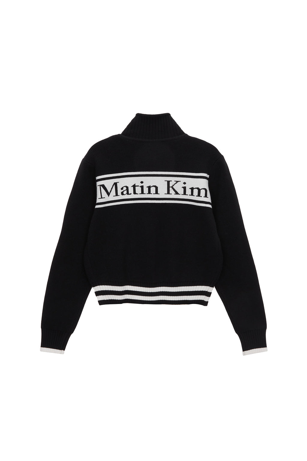 Matin Kim - Spell Point Stripe Wool Blended Knit Cardigan (Black) product image 2 | TRAB K-Fashion Australia