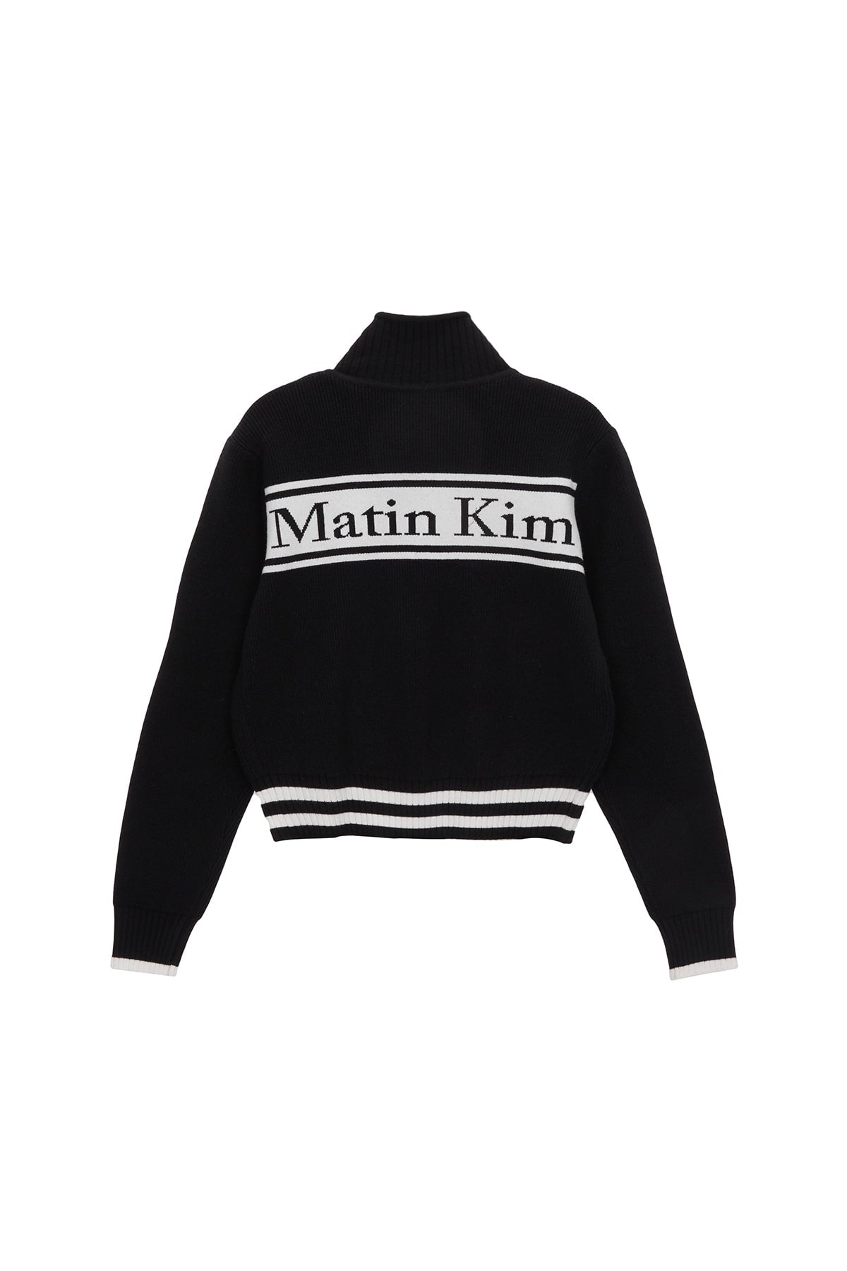 Matin Kim - Spell Point Stripe Wool Blended Knit Cardigan (Black) product image 2 | TRAB K-Fashion Australia