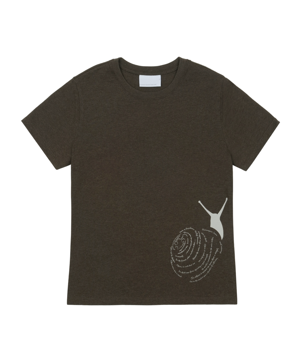 San San Gear - Snail T-Shirt_0 (Melange Brown) product image 1 | TRAB K-Fashion Australia