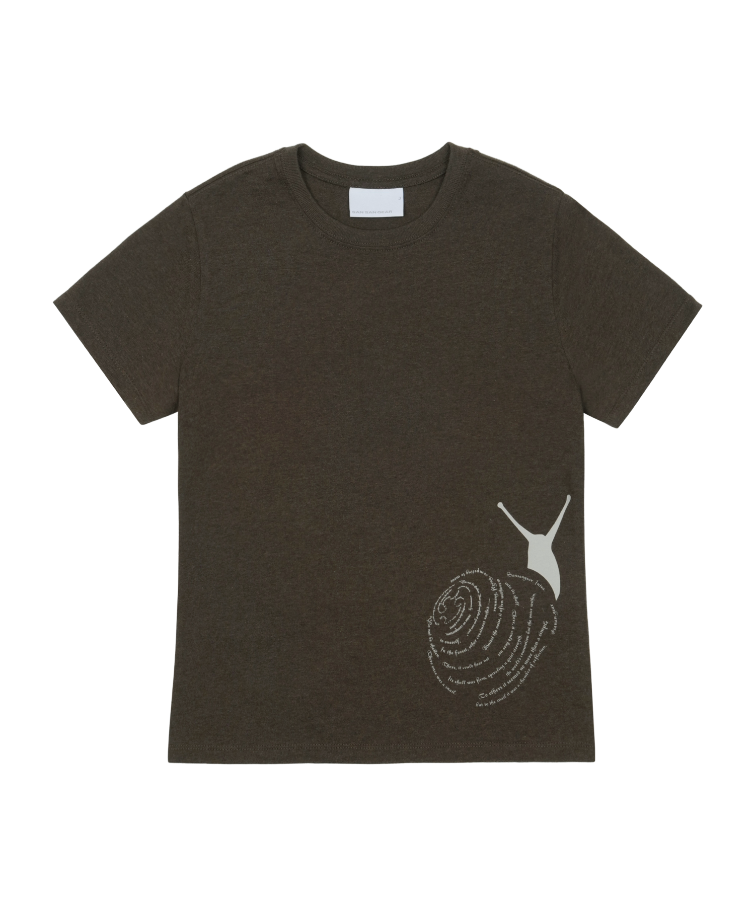 San San Gear - Snail T-Shirt_0 (Melange Brown) product image 1 | TRAB K-Fashion Australia