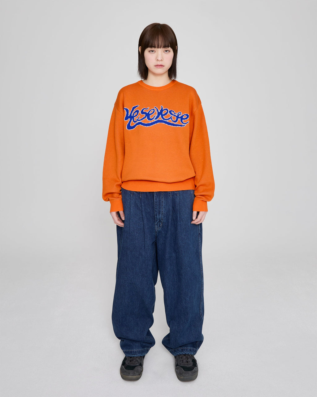 yeseyesee - Snail Logo Long Sleeve Knit Pullover (Orange) product image 10 | TRAB K-Fashion Australia