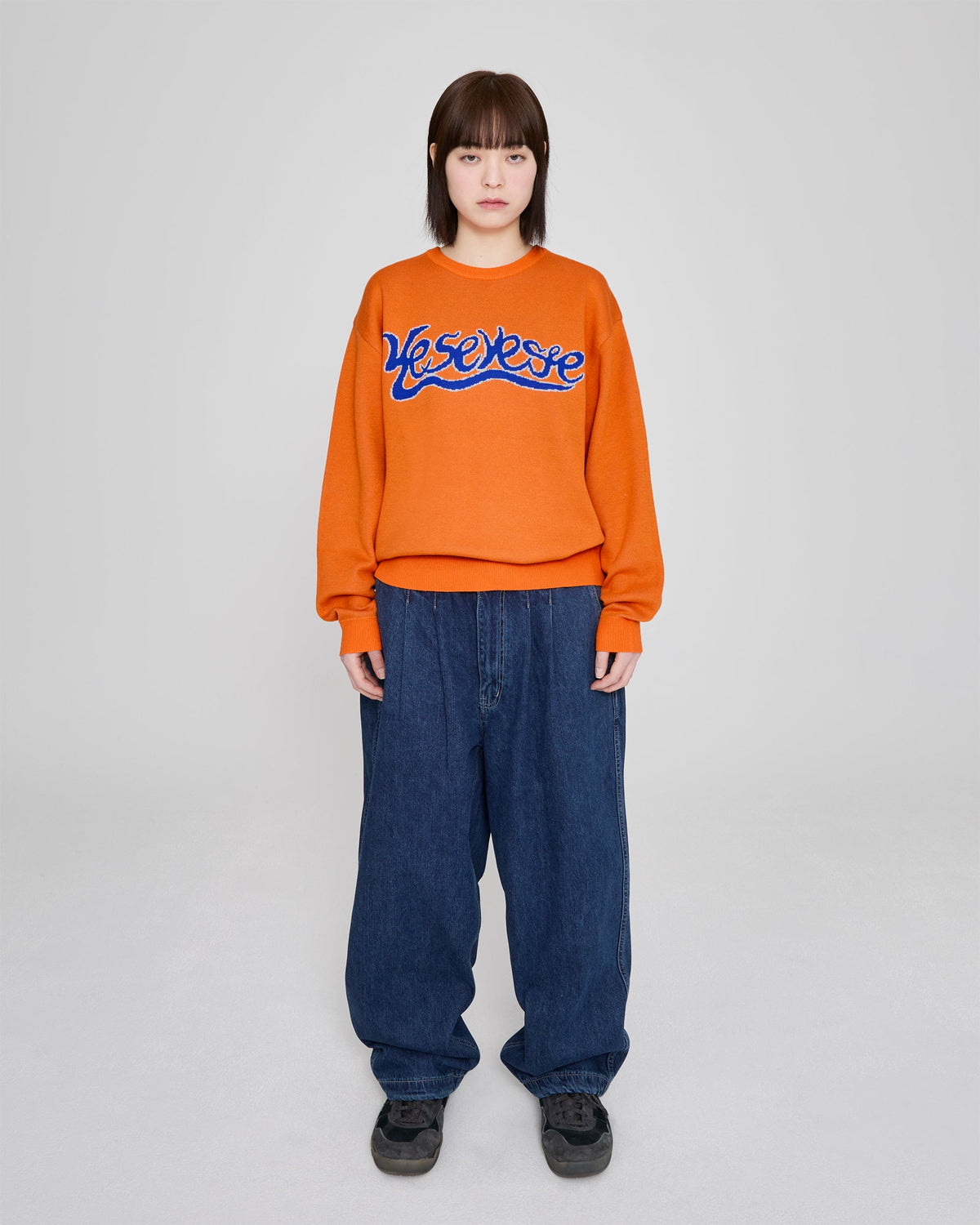 yeseyesee - Snail Logo Long Sleeve Knit Pullover (Orange) product image 10 | TRAB K-Fashion Australia