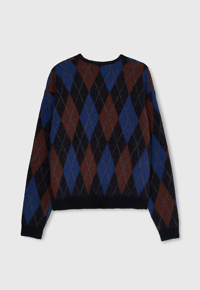 Tonywack - Argyle Mohair Knit Cardigan (Black) product image 8 | TRAB K-Fashion Australia