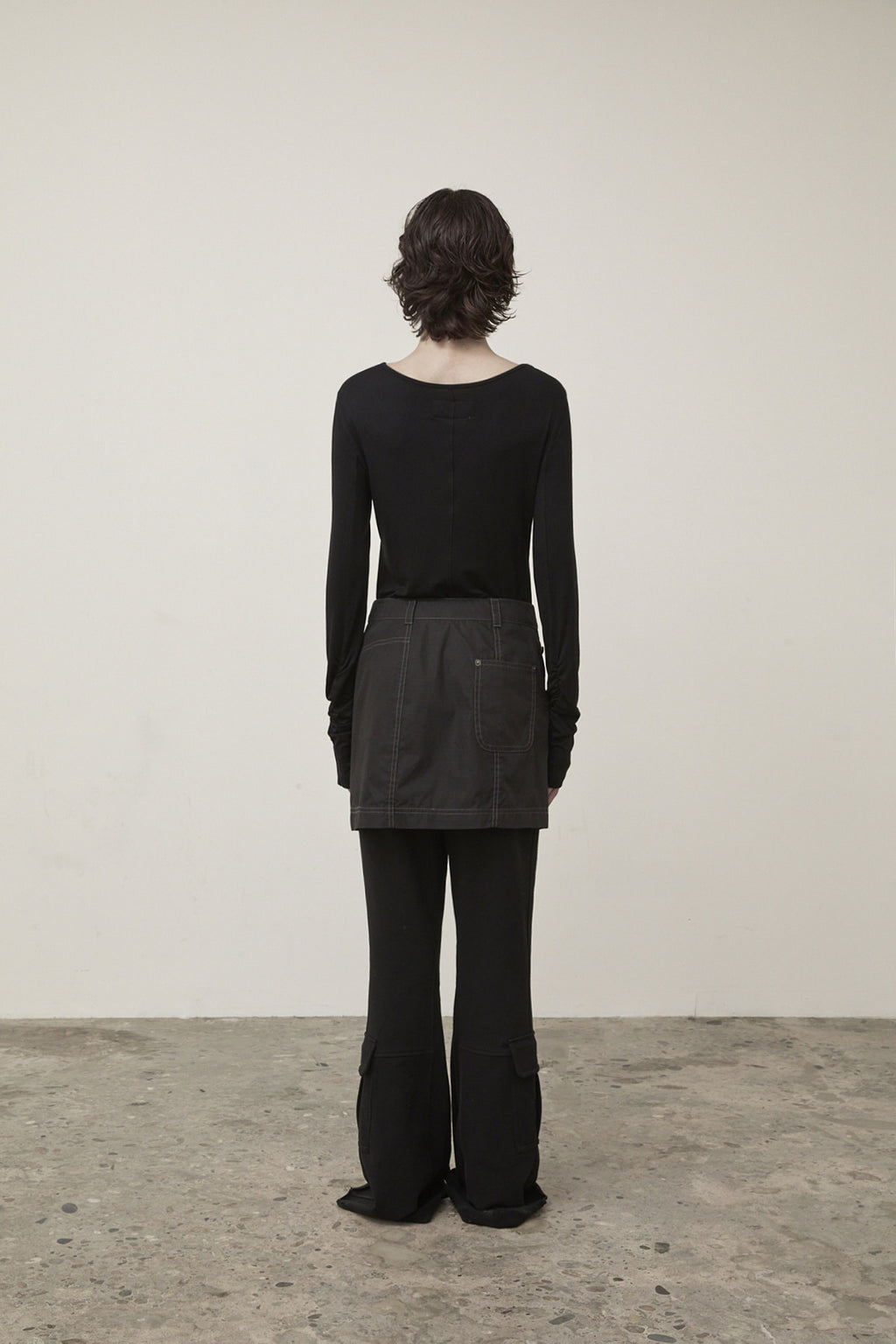Matin Kim - Henly Neck Shirring Top (Black) product image 7 | TRAB K-Fashion Australia