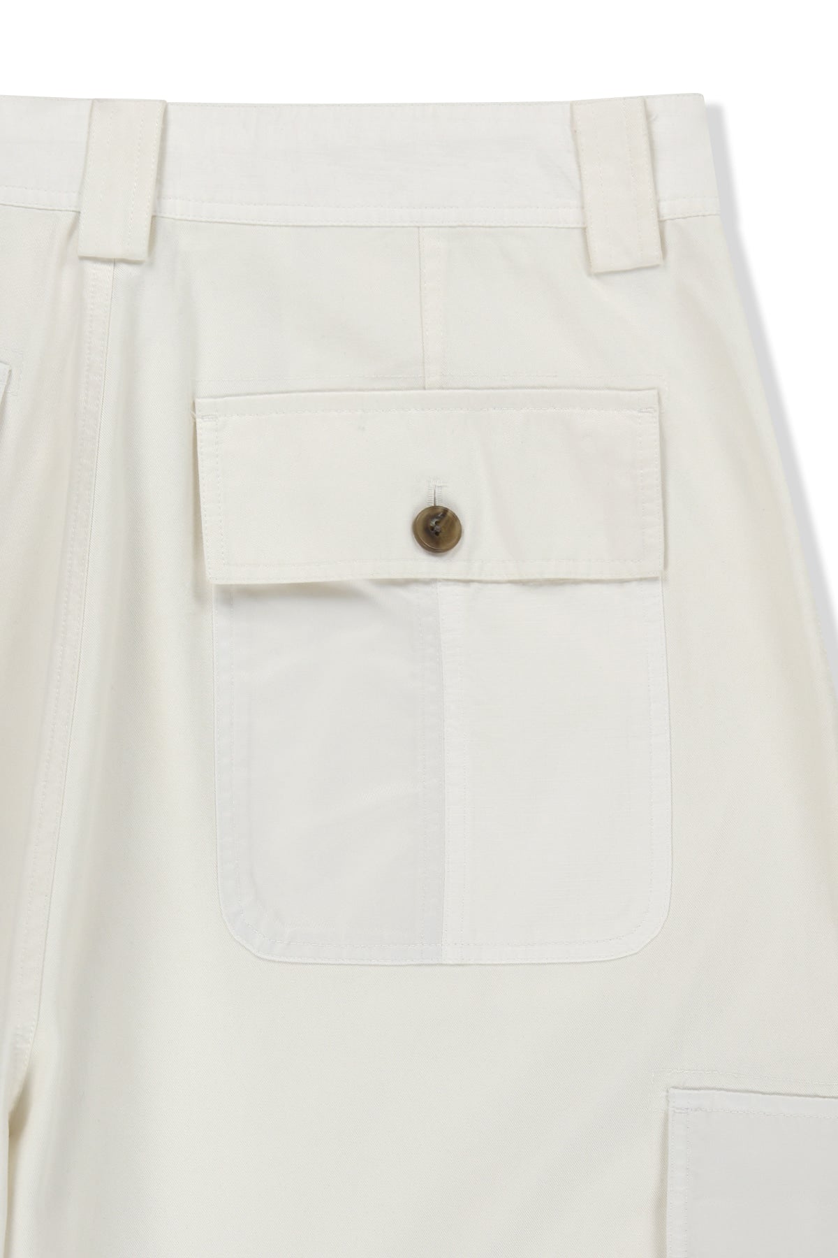 Matin Kim - Patchwork Cargo Bermuda Pants (White) product image 5 | TRAB K-Fashion Australia