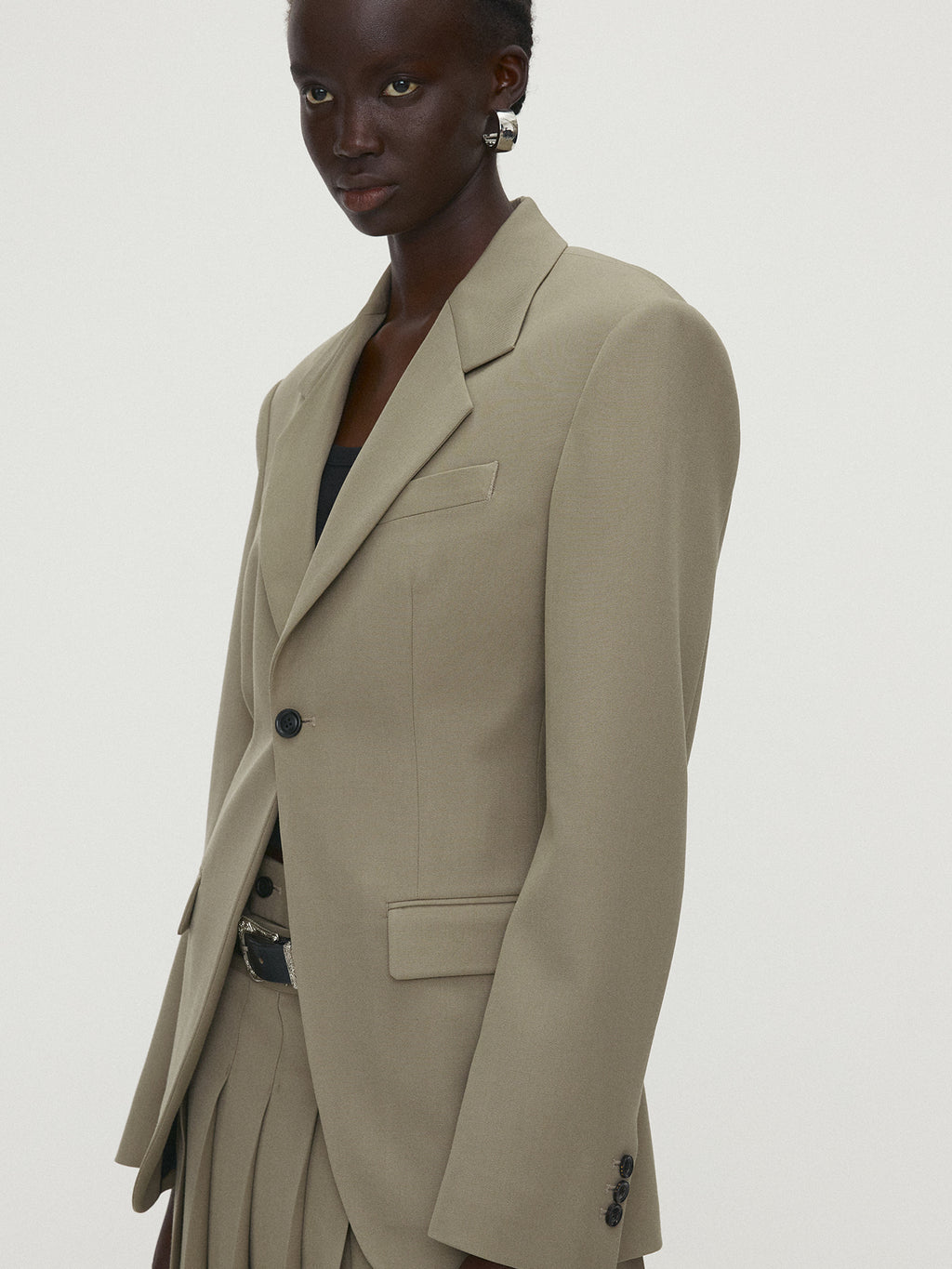 Tonywack - Wool Twill Single-Breasted Blazer (Khaki) product image 3 | TRAB K-Fashion Australia