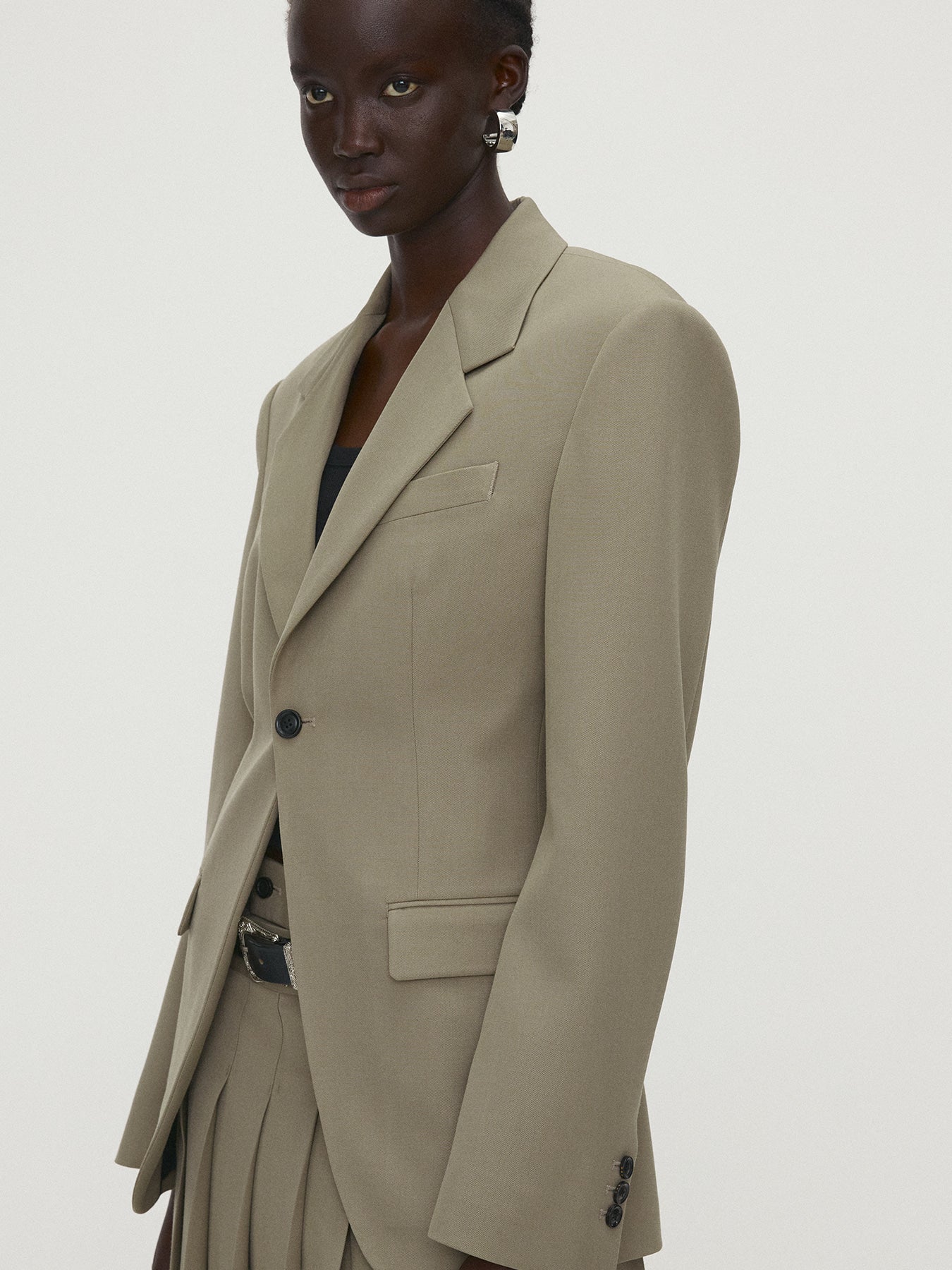 Tonywack - Wool Twill Single-Breasted Blazer (Khaki) product image 3 | TRAB K-Fashion Australia
