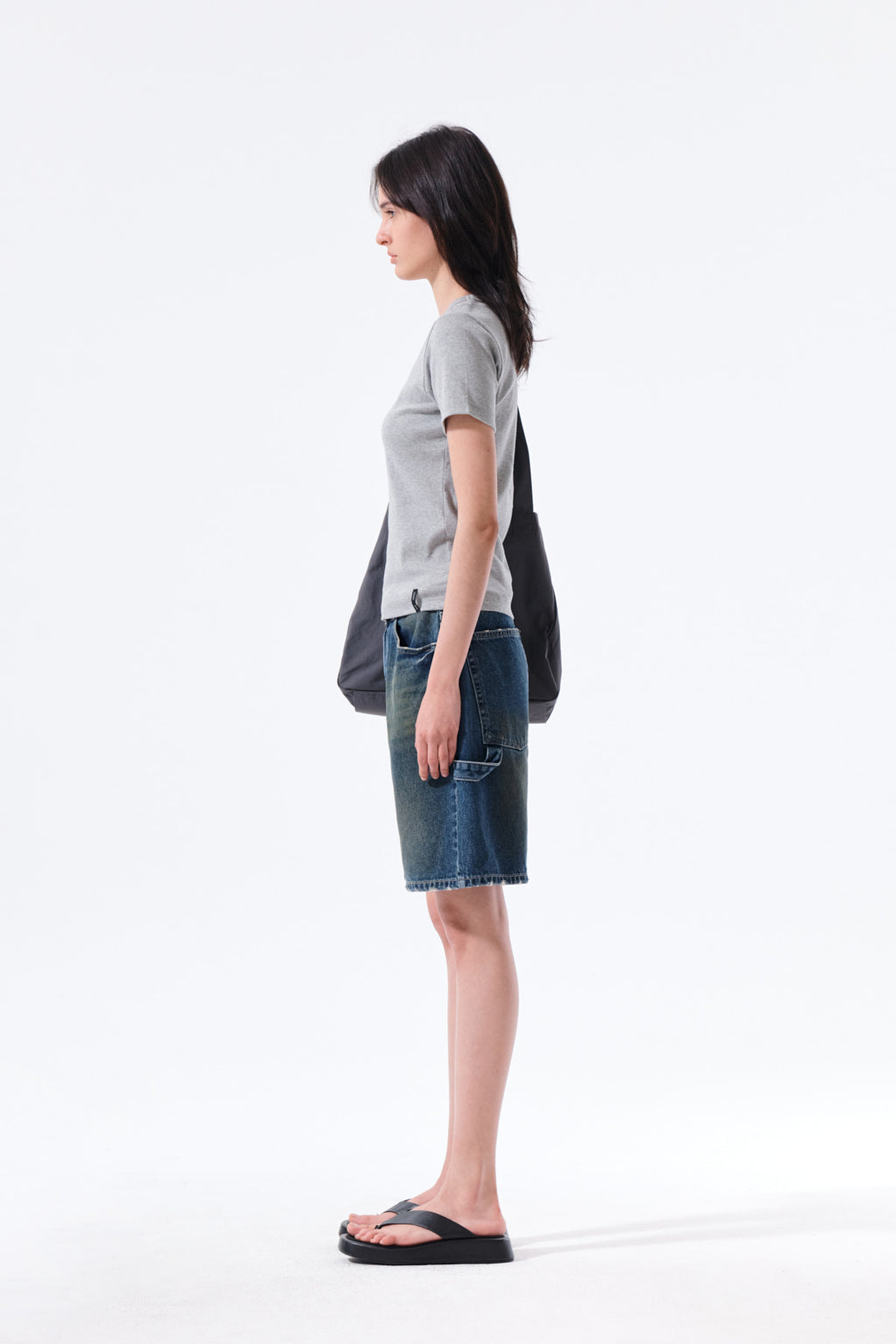 Matin Kim - Label Detail Slim Fit Top (Grey) product image 6 | TRAB K-Fashion Australia