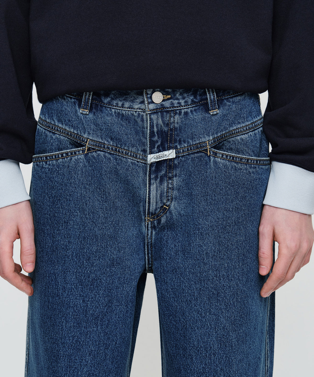 Marithe & Francois Girbaud - X-pocket Semi-wide Denim Pants (Blue) product image 2 | TRAB K-Fashion Australia