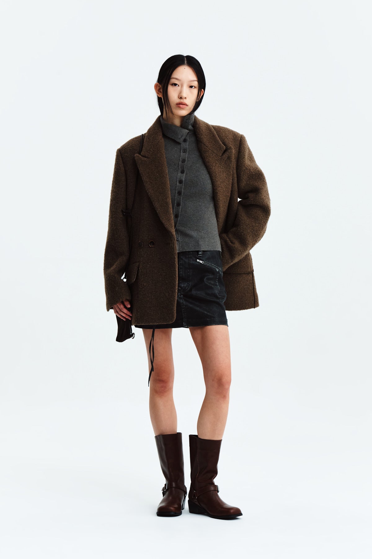Matin Kim - Two Button Pocket Wool Jacket (Khaki Brown) product image 9 | TRAB K-Fashion Australia