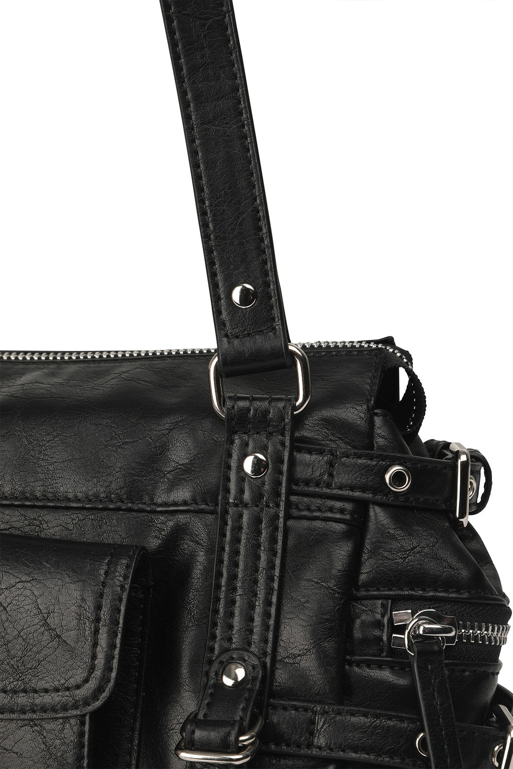 Deinet - Belted Pocket Mini Shoulder Bag (Black) product image 8 | TRAB K-Fashion Australia