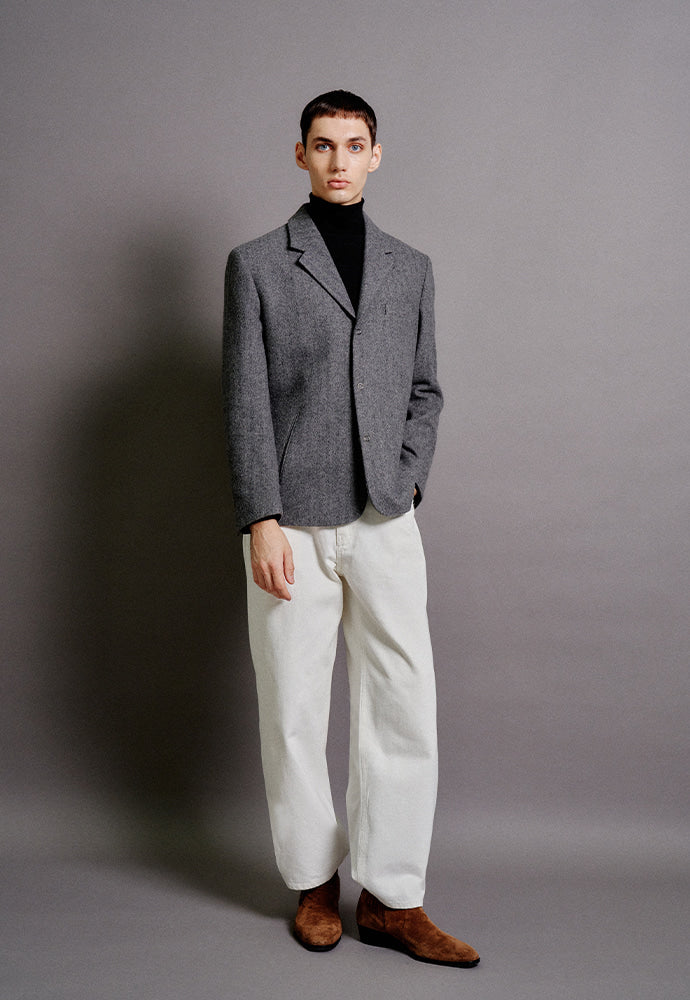 Tonywack - Ring Snap Blazer (Grey Herringbone) product image 6 | TRAB K-Fashion Australia