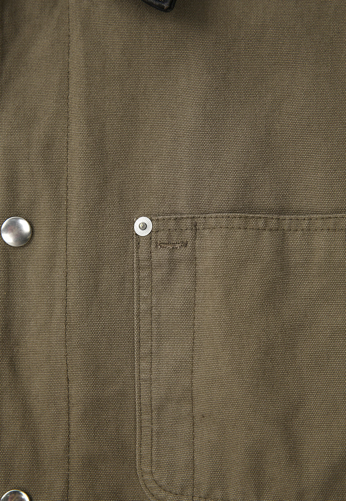 Tonywack - Leather Collar Garment-Washed Utility Jacket (Faded Olive) product image 13 | TRAB K-Fashion Australia