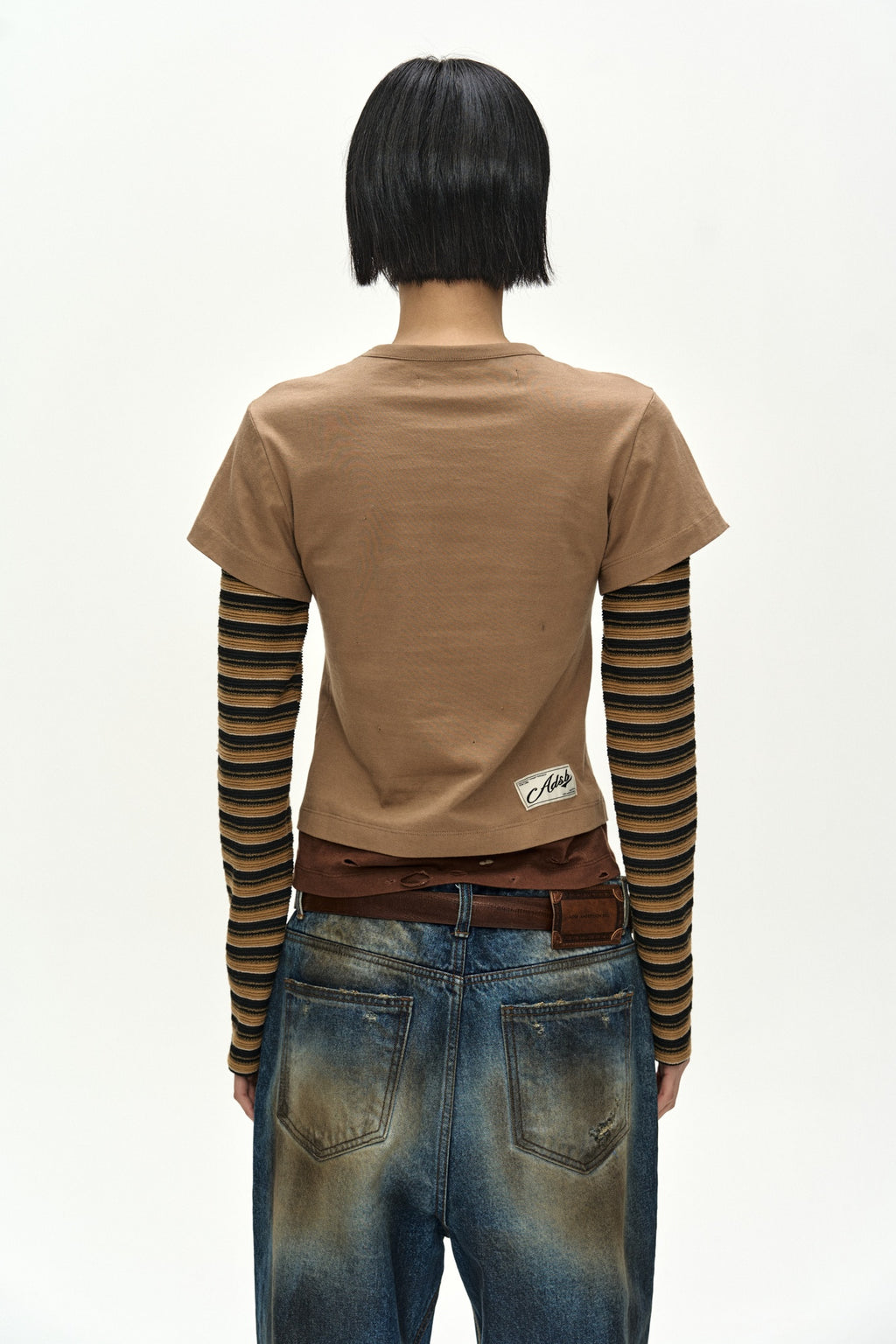 Andersson Bell - Layered Heart Message Long Sleeve T-Shirt (brown) (Brown) product image 6 | TRAB K-Fashion Australia