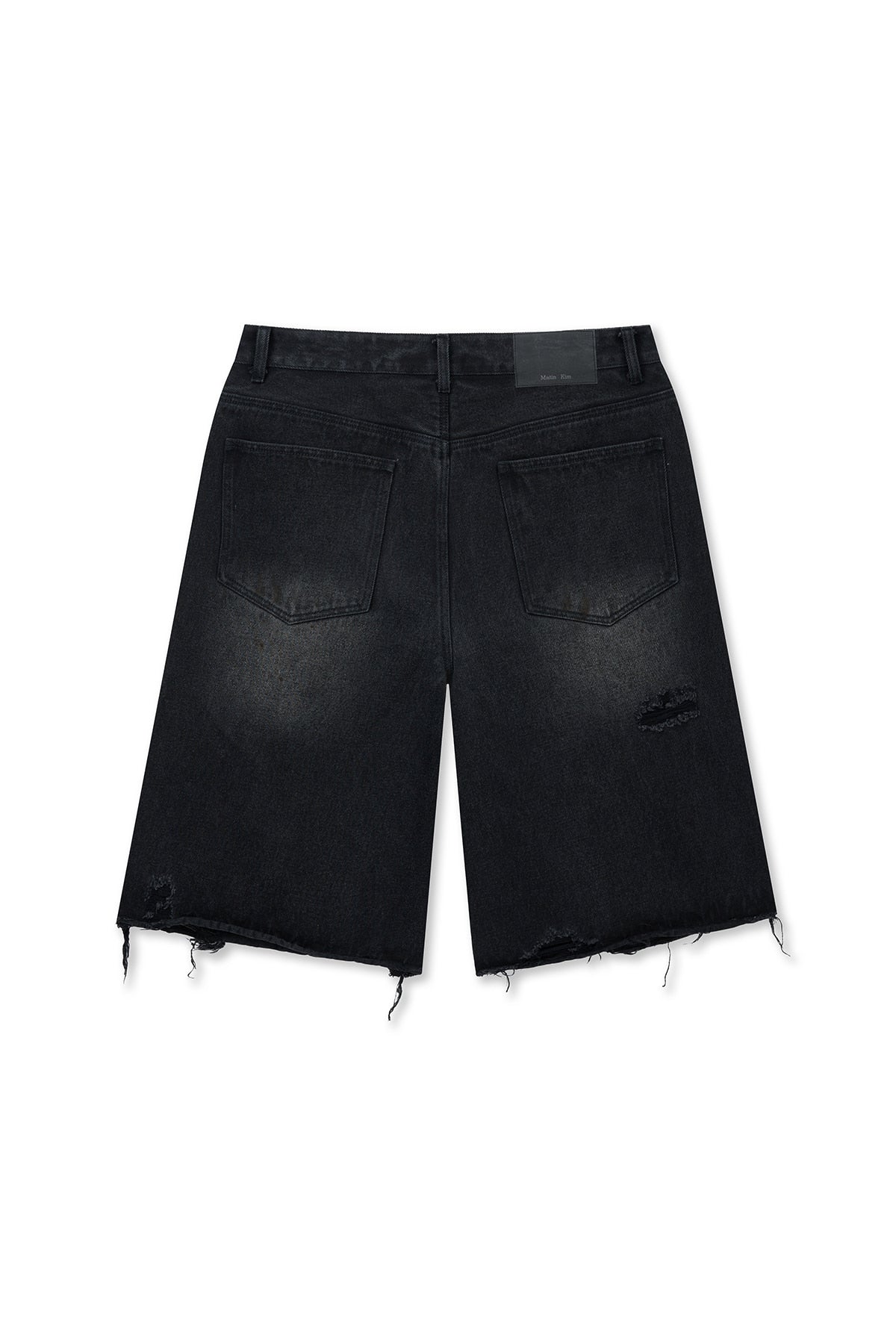 Matin Kim - Destroyed Bermuda Denim Pants (Black) product image 2 | TRAB K-Fashion Australia
