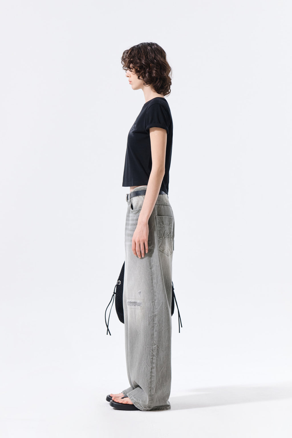 Matin Kim - Matin Kim Arch Logo Crop Top (Black) product image 6 | TRAB K-Fashion Australia