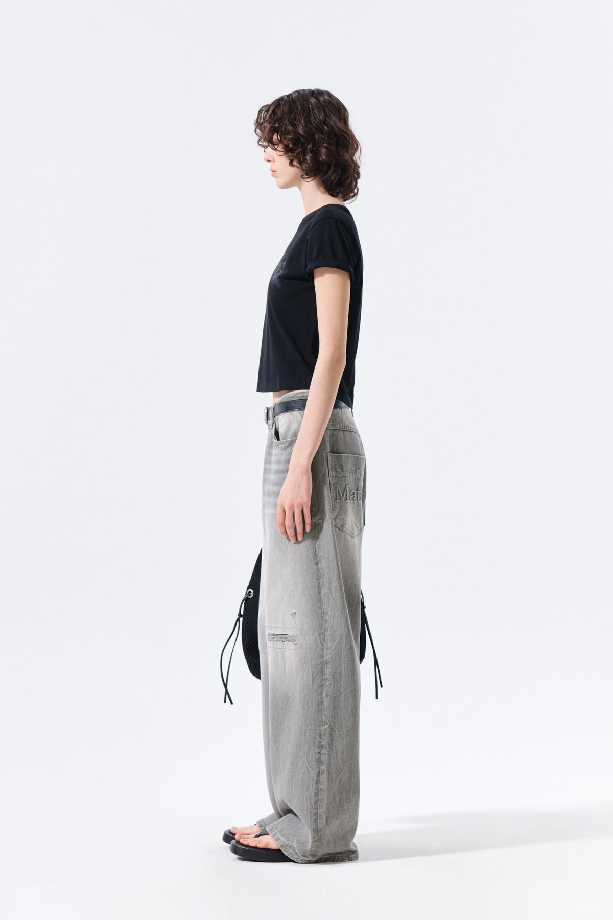 Matin Kim - Matin Kim Arch Logo Crop Top (Black) product image 6 | TRAB K-Fashion Australia