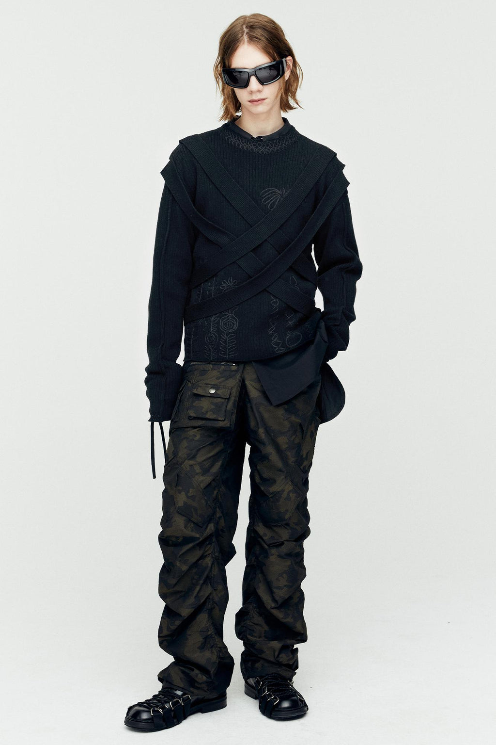 Andersson Bell - Harness Crew-Neck Sweater (Black) product image 2 | TRAB K-Fashion Australia
