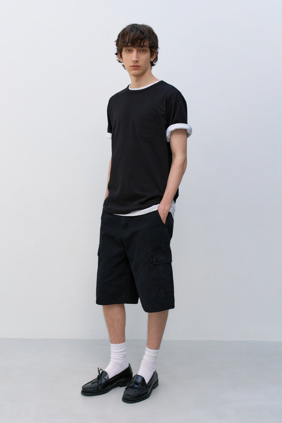 Insilence - Scoop Neck Pocket Short Sleeve (Black) product image 3 | TRAB K-Fashion Australia