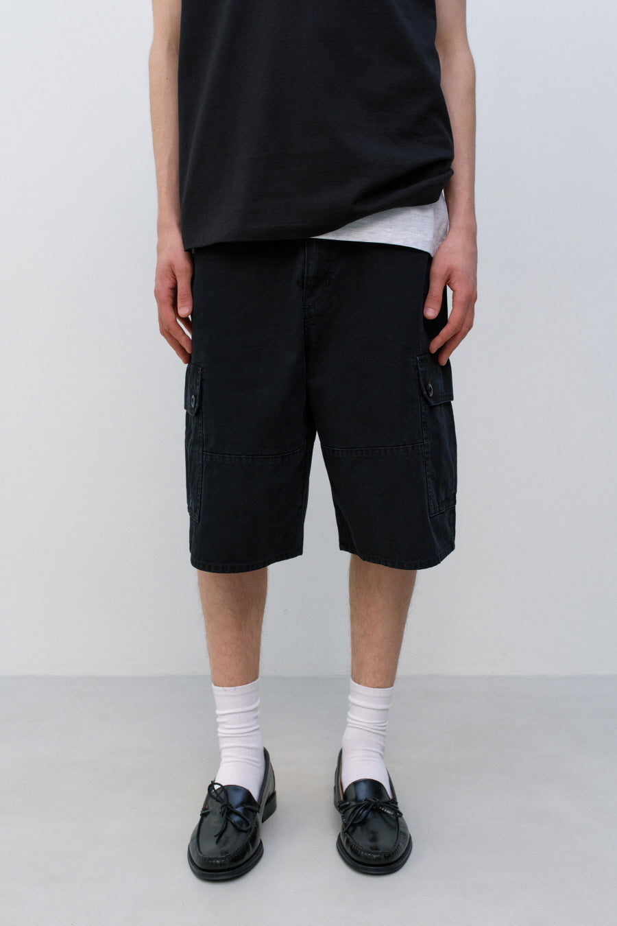 Insilence - HBT Cargo Shorts (Washed Black) product image 3 | TRAB K-Fashion Australia