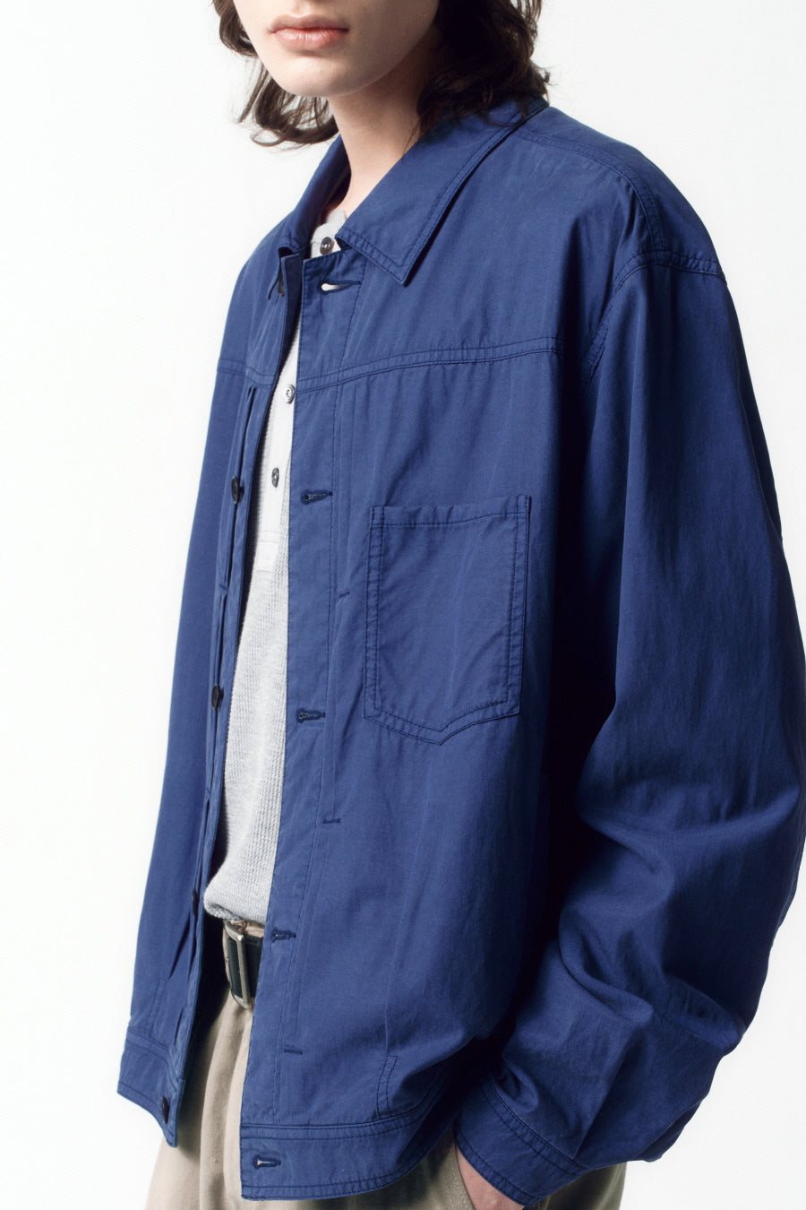 Insilence - Garment-Dyed Tencel Jean Jacket (Washed Blue) product image 5 | TRAB K-Fashion Australia