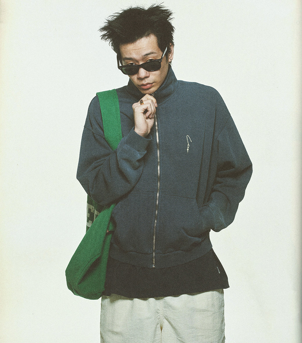 Llege - Garment Dyed Zip-Up Jumper (Washed Navy) product image 6 | TRAB K-Fashion Australia
