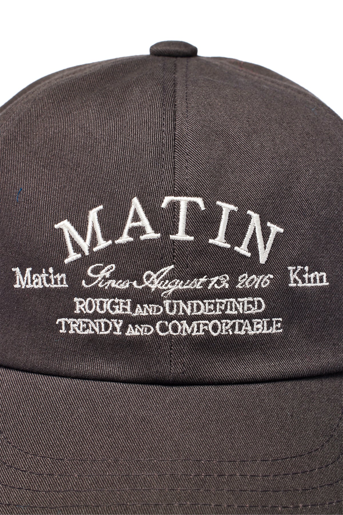 Matin Kim - Lettering Flat Brim Cap (Charcoal) product image 4 | TRAB K-Fashion Australia