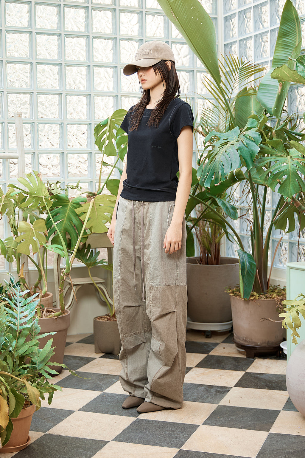 Matin Kim - Stitch Point Small Logo Top (Black) product image 6 | TRAB K-Fashion Australia