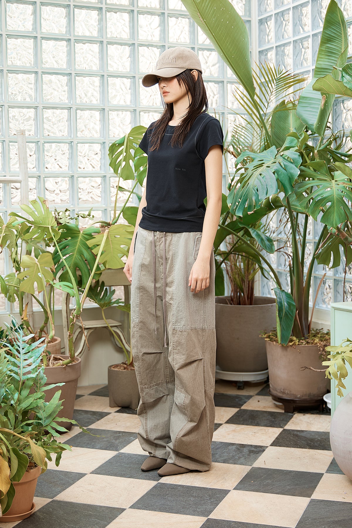 Matin Kim - Stitch Point Small Logo Top (Black) product image 6 | TRAB K-Fashion Australia