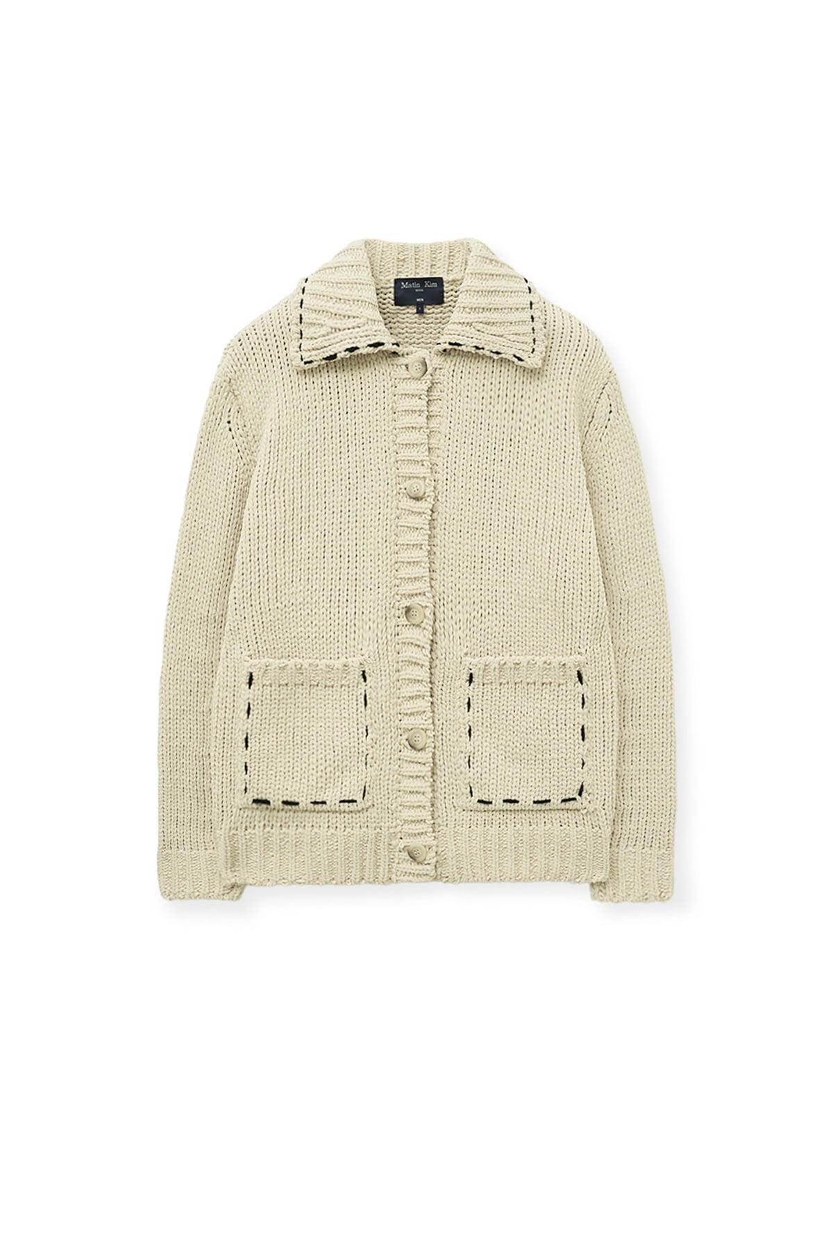 Matin Kim - Handmade Collar Knit Cardigan (Butter) product image 2 | TRAB K-Fashion Australia