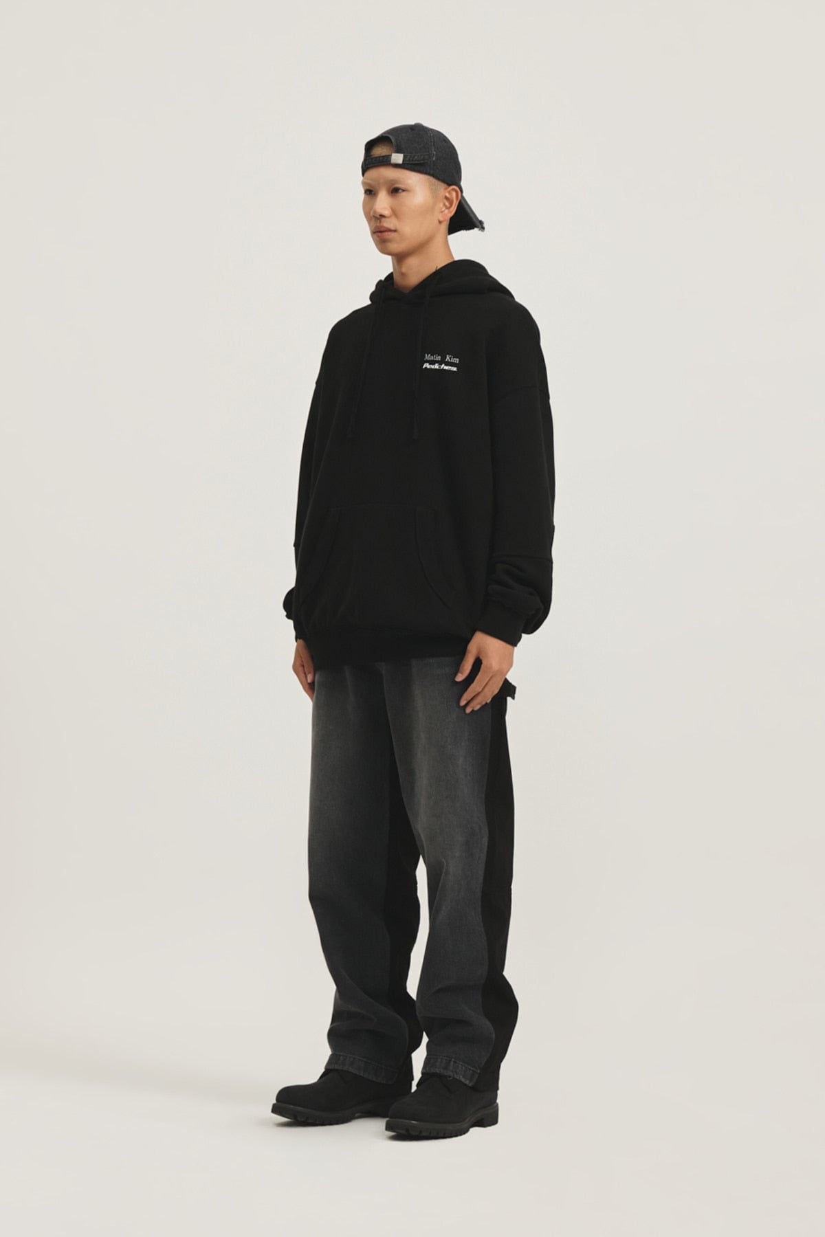 Matin Kim - Peaches Logo Graphic Hoody (Black) product image 9 | TRAB K-Fashion Australia