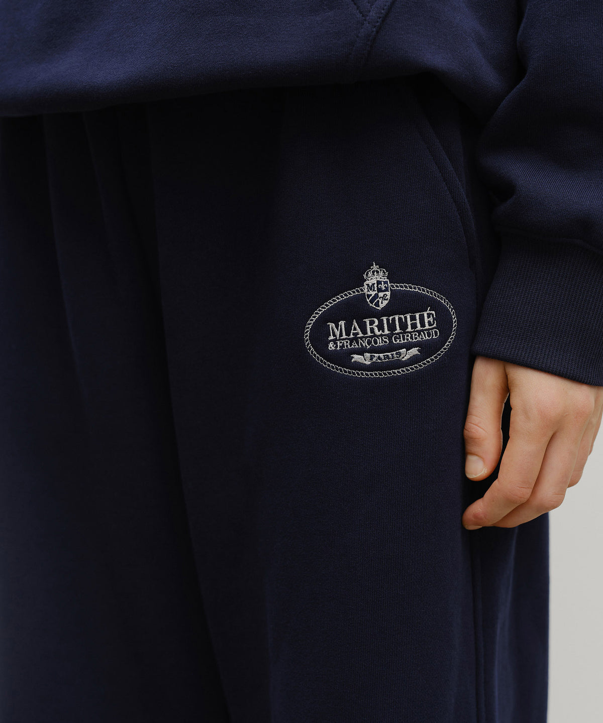 Marithe & Francois Girbaud - Crown Crest Symbol Sweat Pants (brushed) (Navy) product image 2 | TRAB K-Fashion Australia