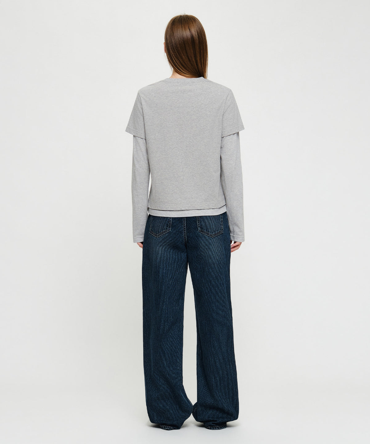 Marithe & Francois Girbaud - [Pre-order – Ships 7 Oct] Semi-wide Stripe Denim Pants (Dark Blue) product image 5 | TRAB K-Fashion Australia