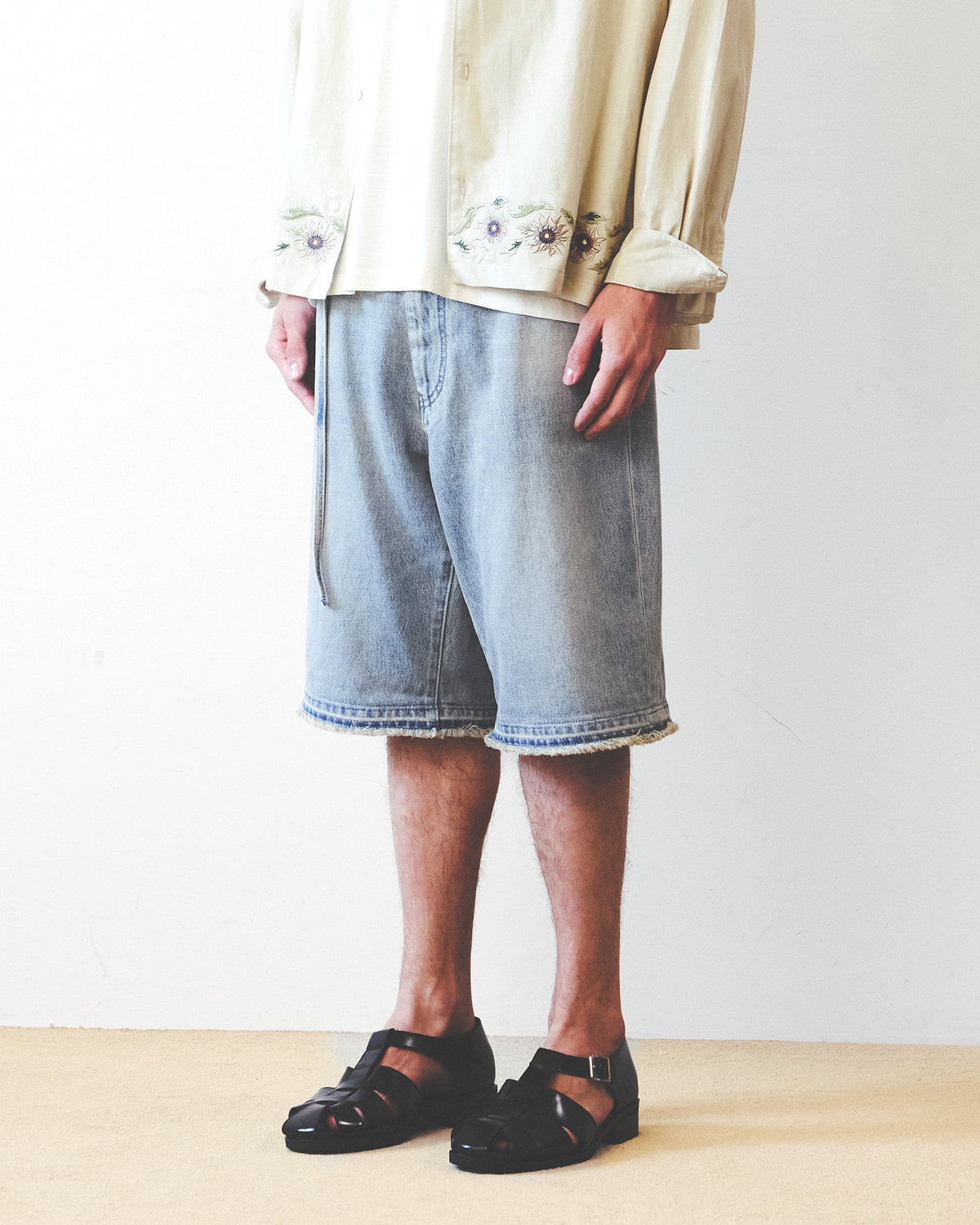 Eastlogue - Curved Outlaw Shorts (Light Indigo) product image 3 | TRAB K-Fashion Australia