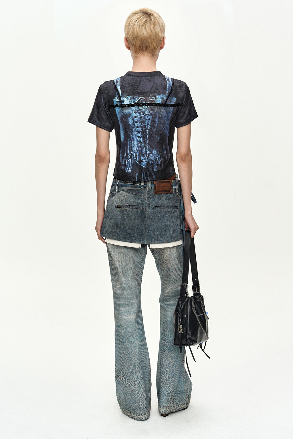 Andersson Bell - Lingerie Trompe-L'oeil Graphic T-Shirt (Charcoal) product image 4 | TRAB K-Fashion Australia