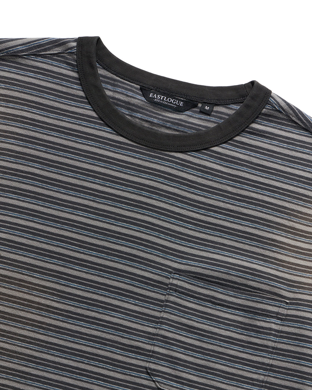 Eastlogue - Bleached Stripe L.s T-shirts (Grey & Blue Stripe) product image 3 | TRAB K-Fashion Australia