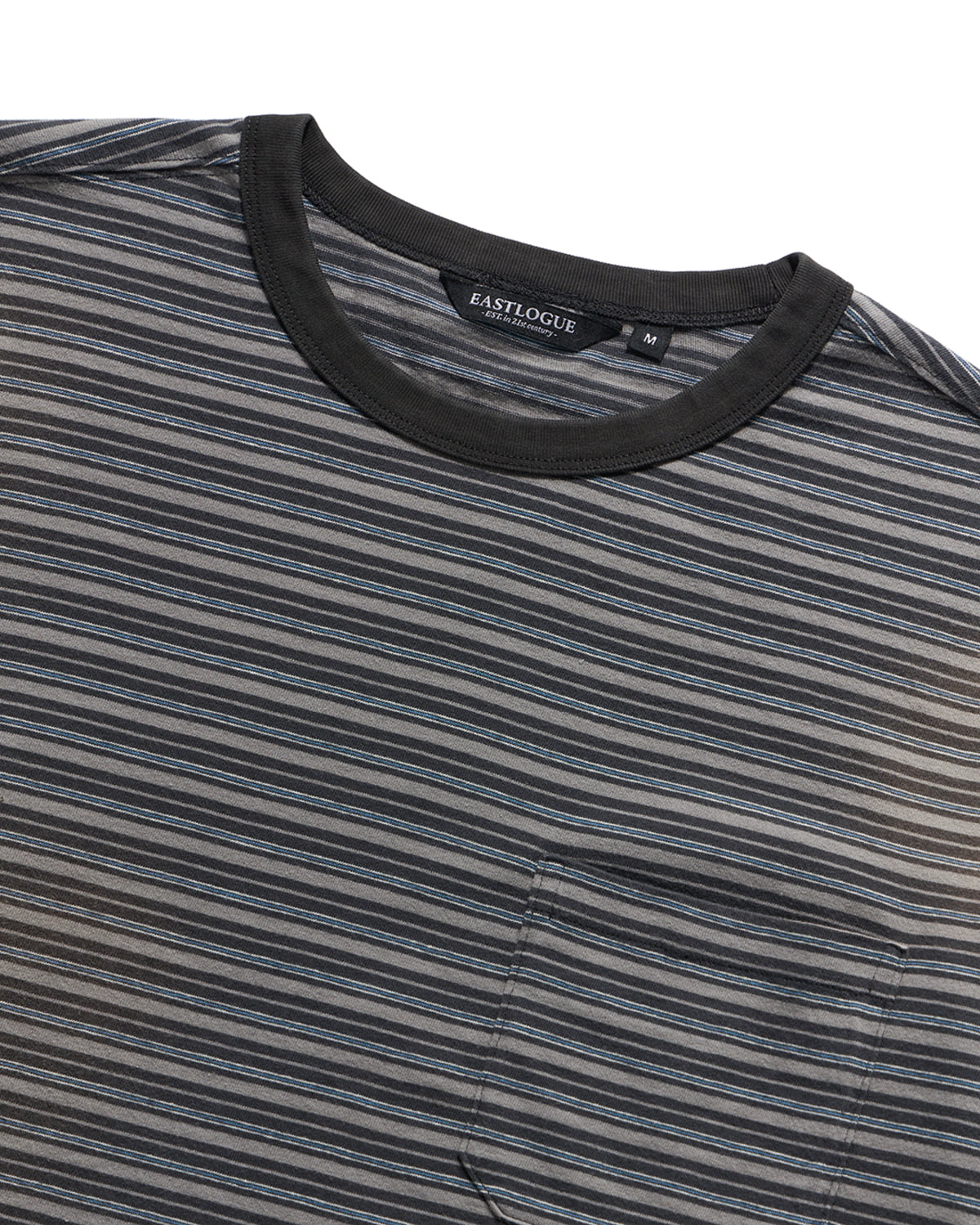 Eastlogue - Bleached Stripe L.s T-shirts (Grey & Blue Stripe) product image 3 | TRAB K-Fashion Australia