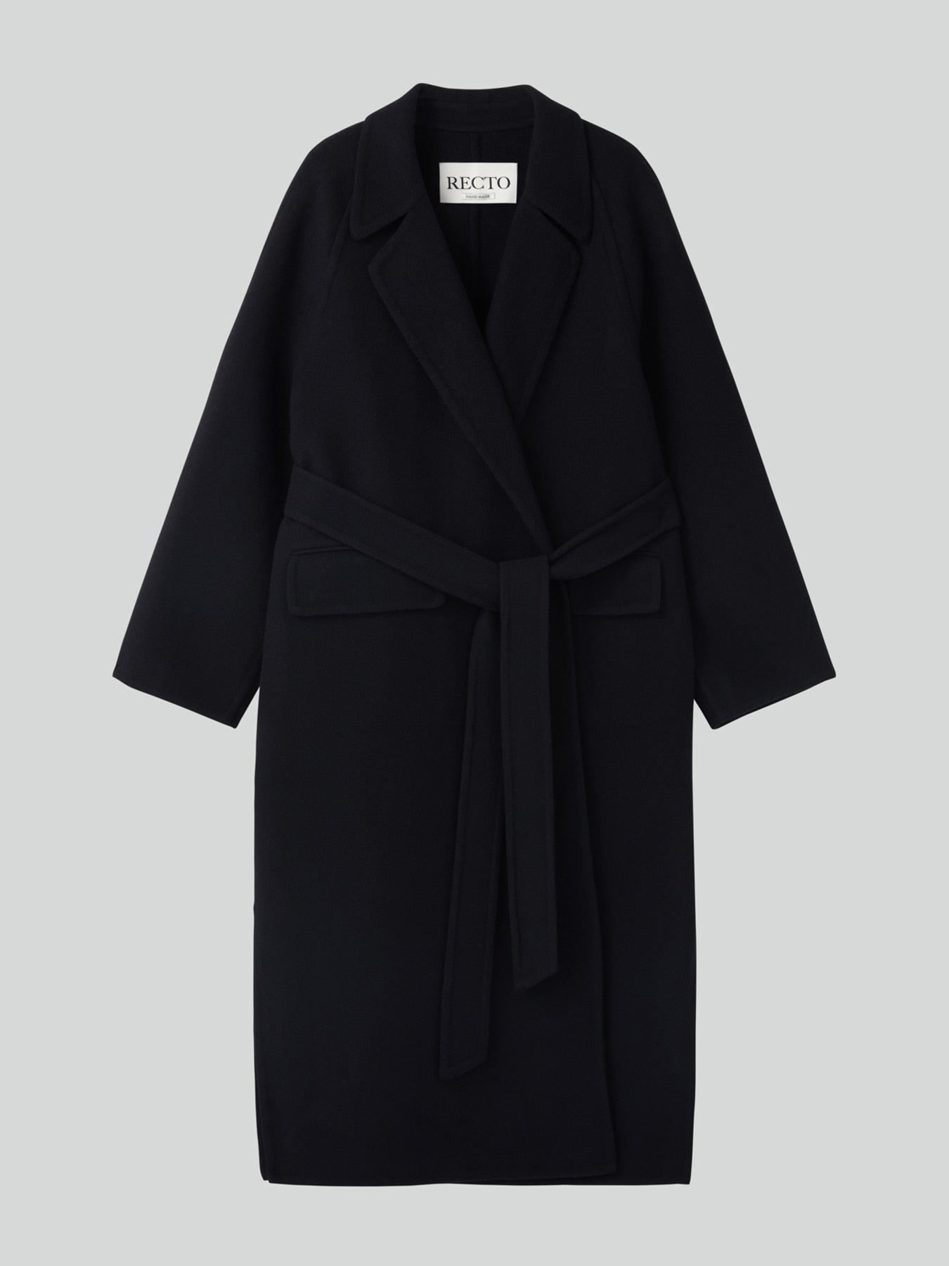 Recto - Classic Belted Handmade Coat (Black) product image 8 | TRAB K-Fashion Australia
