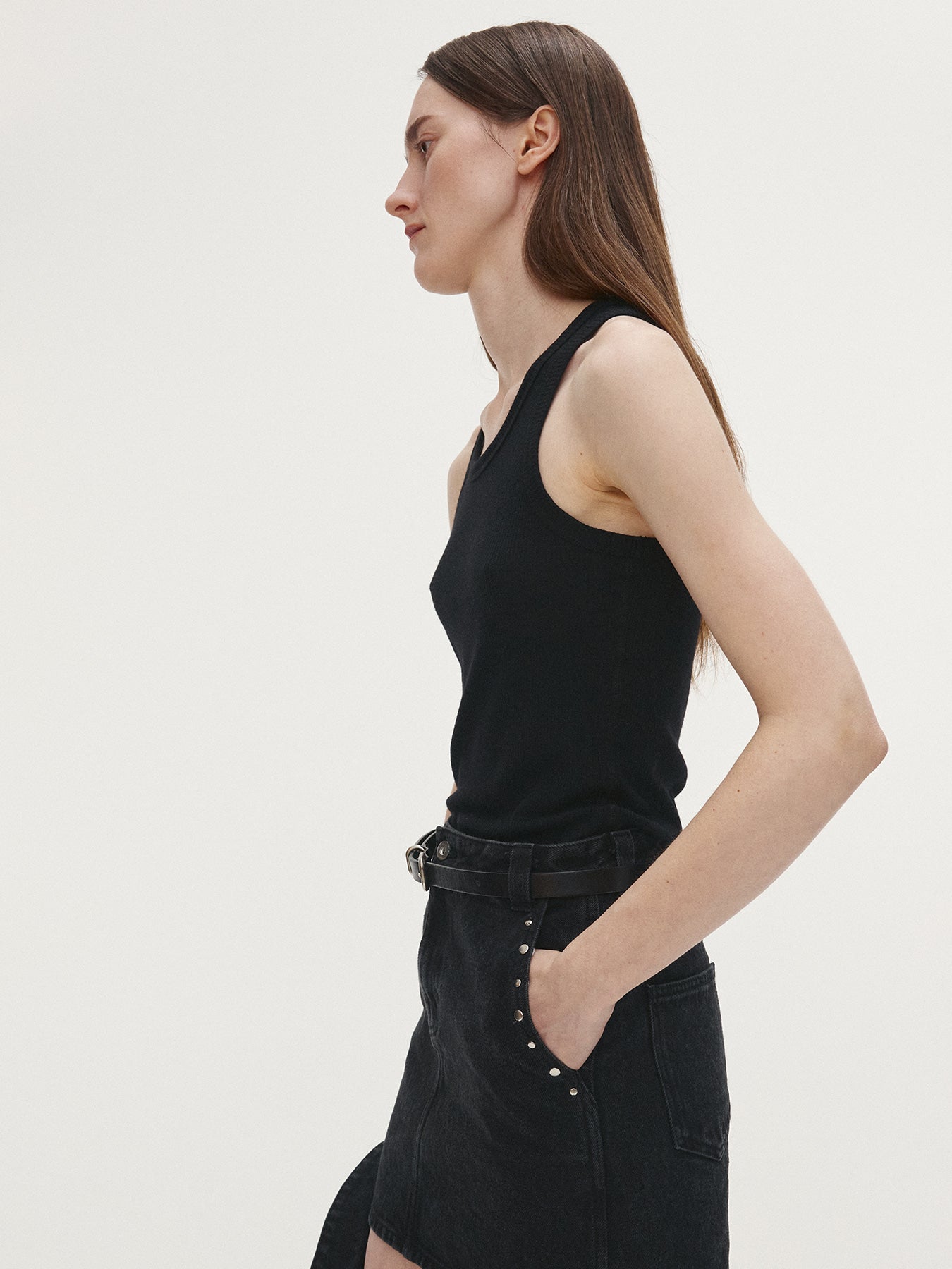 Tonywack - Super Fine Wool Ribbed Sleeveless Japanese Fabric (Black) product image 2 | TRAB K-Fashion Australia