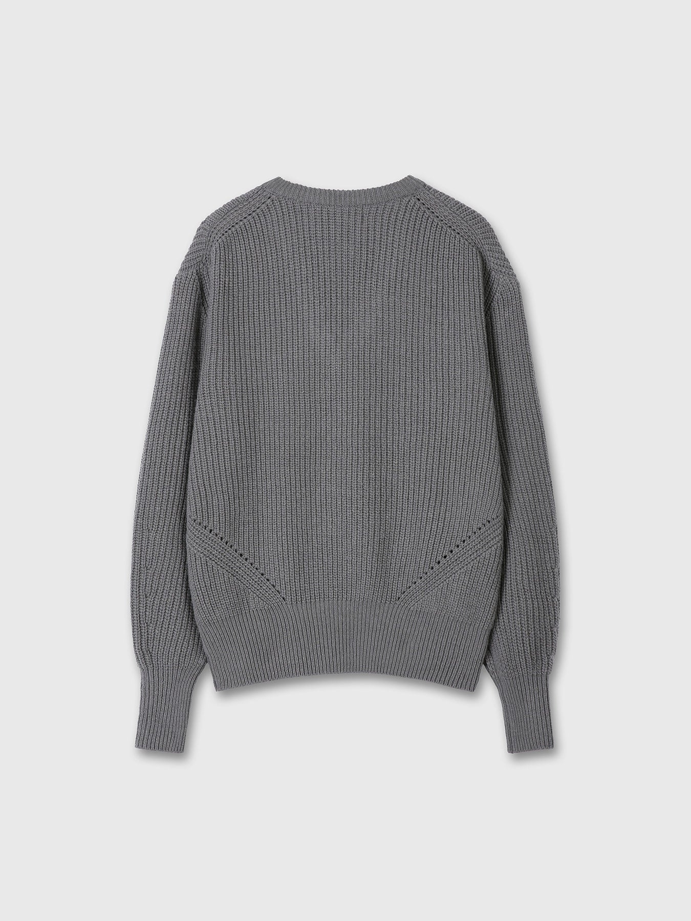 Tonywack - Merino Wool V-Neck Oversized Sweater (Grey) product image 9 | TRAB K-Fashion Australia