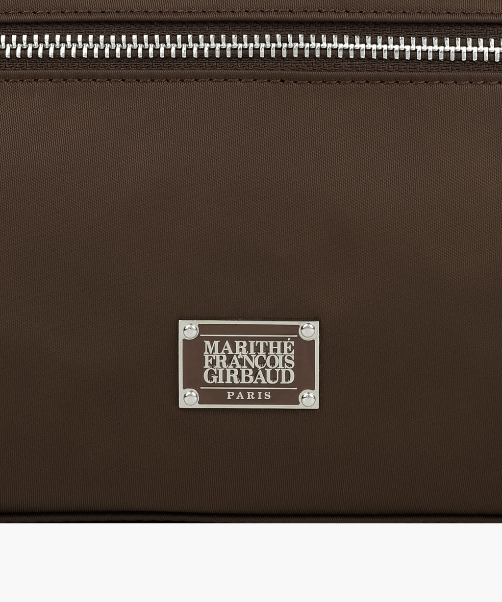 Marithe & Francois Girbaud - Classic Logo Zip Pocket Shoulder Bag (Brown) product image 4 | TRAB K-Fashion Australia