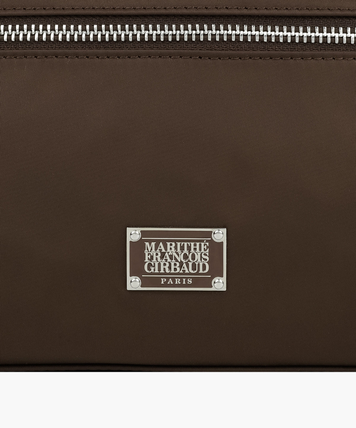 Marithe & Francois Girbaud - Classic Logo Zip Pocket Shoulder Bag (Brown) product image 4 | TRAB K-Fashion Australia