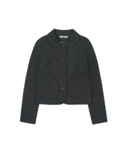 Coyseio - Rounded Raw Hem Jacket (Charcoal) product image 1 | TRAB K-Fashion Australia