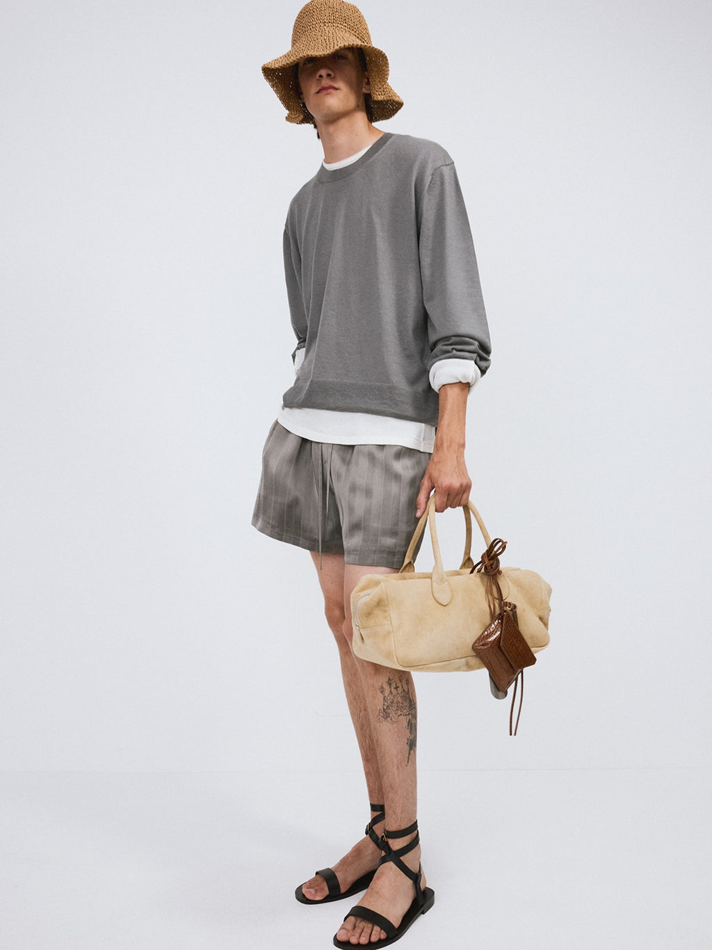 Recto - Silky Lounge Shorts (Midnight Grey) product image 1 | TRAB K-Fashion Australia