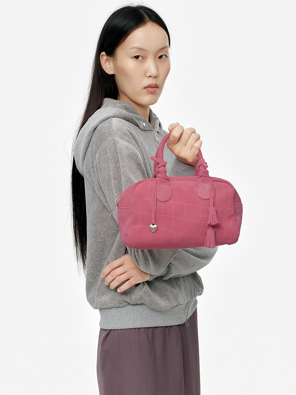 Marge Sherwood - Soft Bowling (Pink Croc-Effect Suede) product image 2 | TRAB K-Fashion Australia