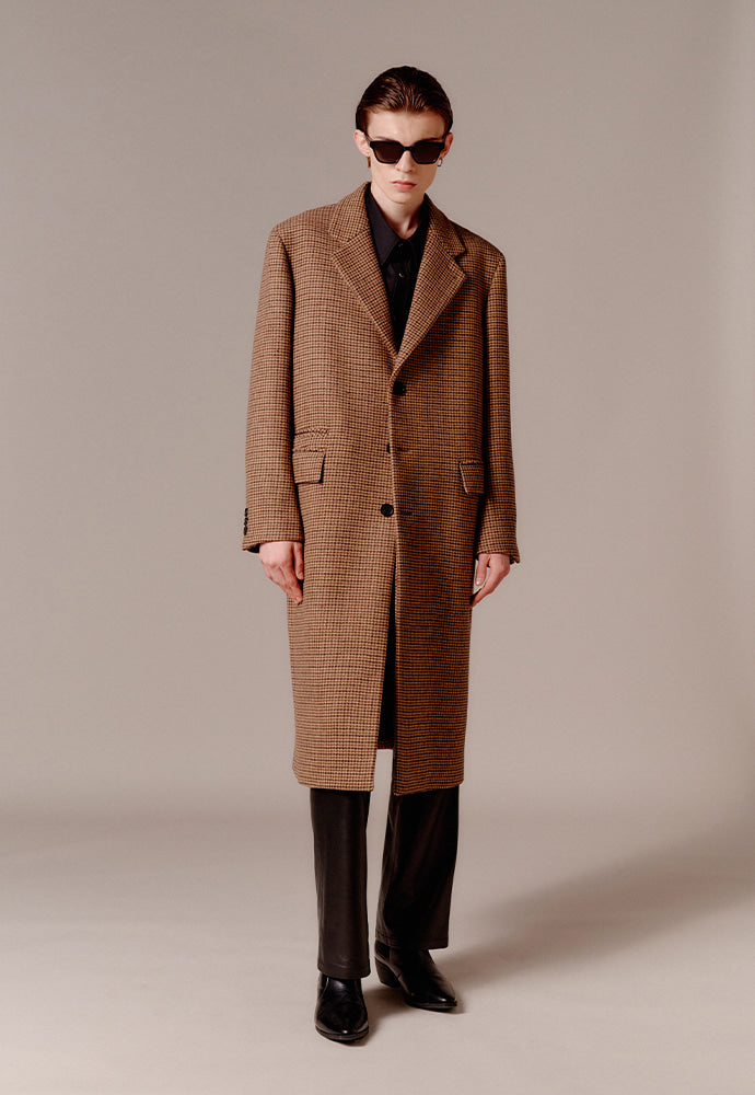 Tonywack - Single Breasted Tailored Coat (Brown/Beige/Black Houndtooth) product image 2 | TRAB K-Fashion Australia
