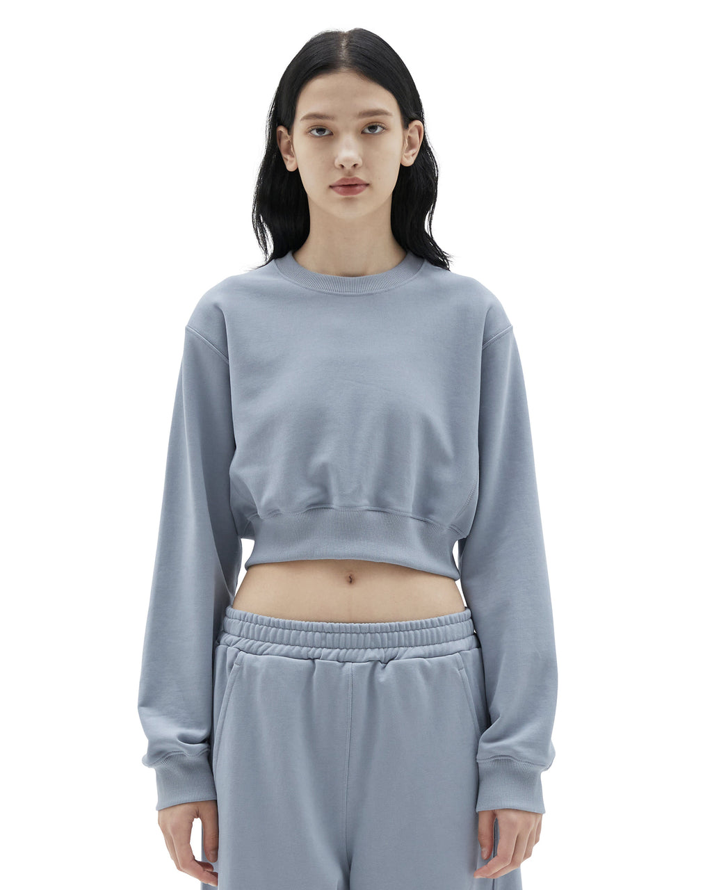 Brownyard - Crop Sweat Shirt (Blue Grey) product image 1 | TRAB K-Fashion Australia
