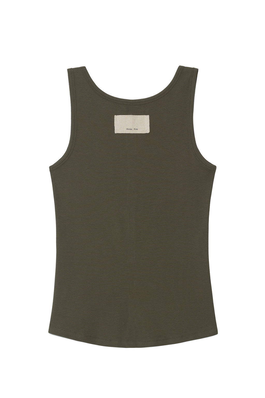Matin Kim - Logo Applique Slim Tank Top (Khaki) product image 2 | TRAB K-Fashion Australia