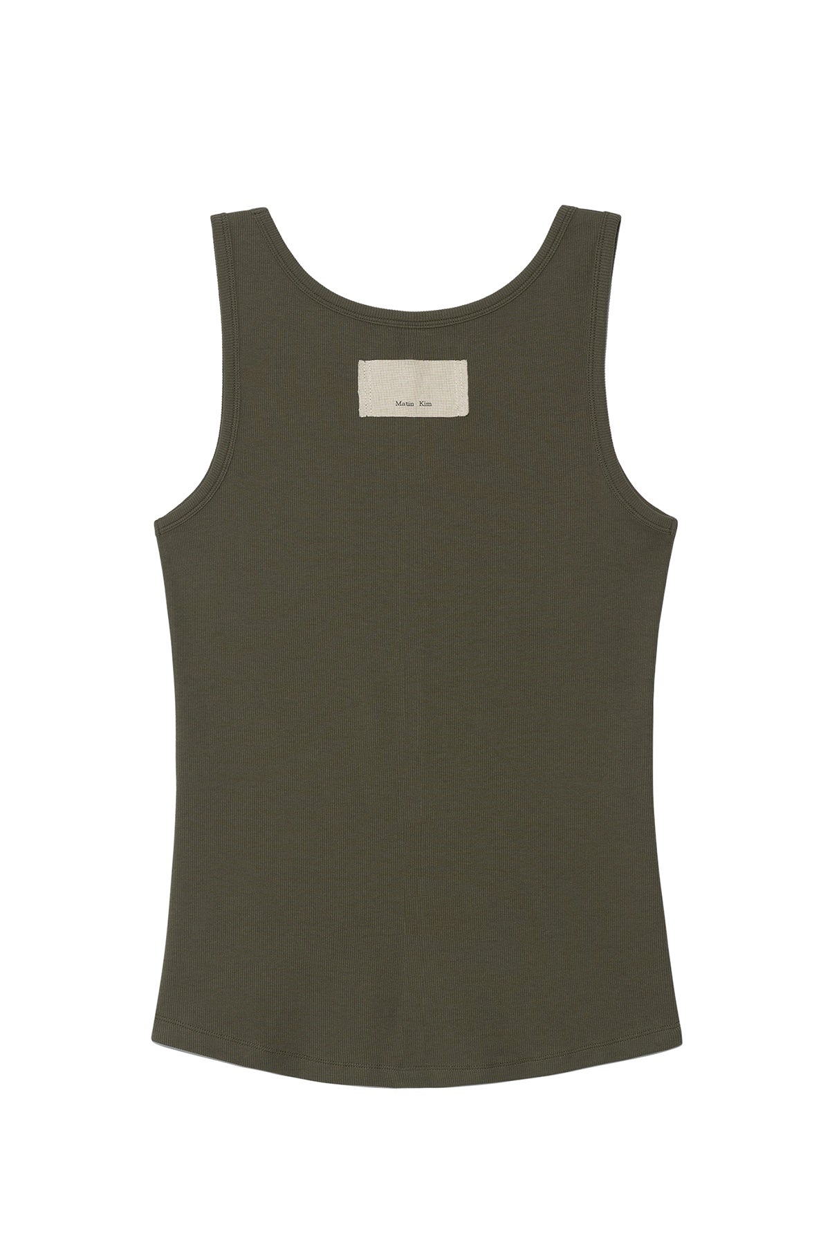 Matin Kim - Logo Applique Slim Tank Top (Khaki) product image 2 | TRAB K-Fashion Australia