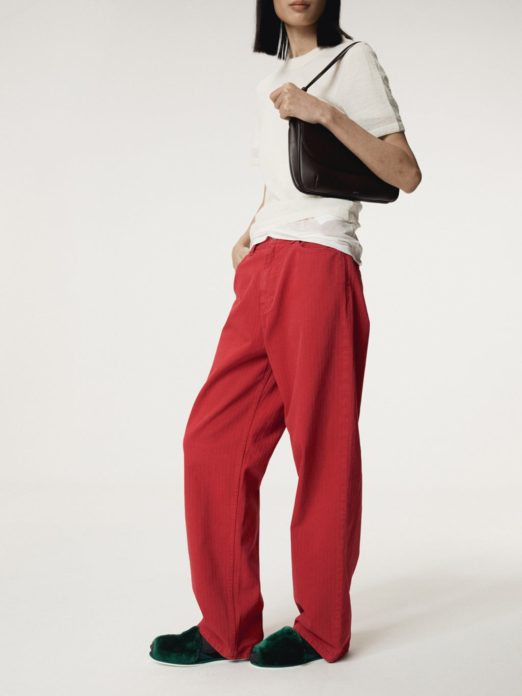 Recto - Garment Dyed Denim Pants (Red) product image 1 | TRAB K-Fashion Australia